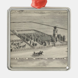 Fairview res, ranches metal ornament