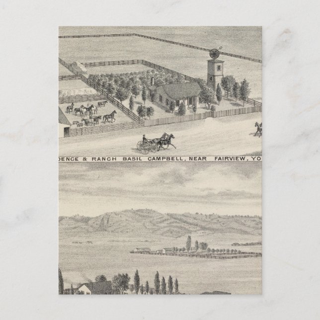 Fairview res, ranches postcard (Front)