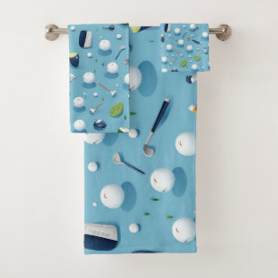 Fairway Finesse: Golf Essentials Pattern Play Bath Towel Set