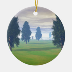 Fairway To Seven Ceramic Ornament
