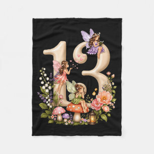 Fairy 13 Years Old Birthday Girl 13th Birthday Fleece Blanket