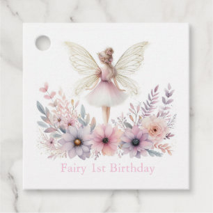 Fairy 1st Birthday Favour Tags