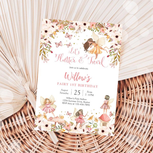 Fairy 1st Birthday Party Invitation (Créateur téléchargé)