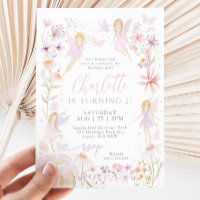 Fairy 2ème anniversaire Invitation Flutter et Twir