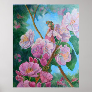 Fairy Amongst the Cherry Blossoms Poster