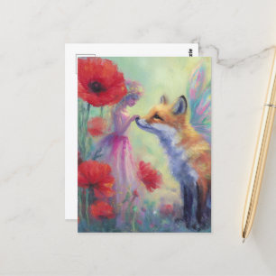 Fairy and a Fox  Postcard