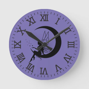 Fairy and Crescent Moon wall clock