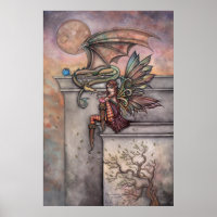 Fairy and Dragon Art Poster by Molly Harrison