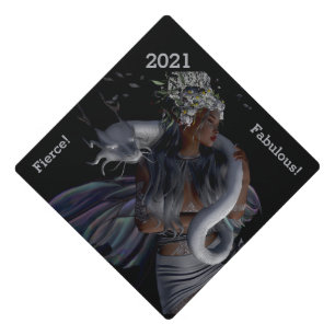 Fairy and Dragon Fierce and Fabulous Graduation Cap Topper