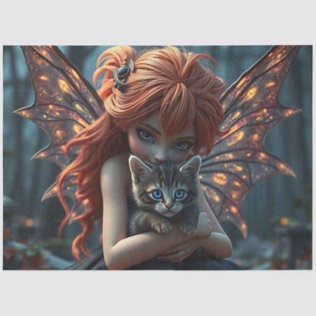 Fairy and her Cat  Tissue Paper (Front)