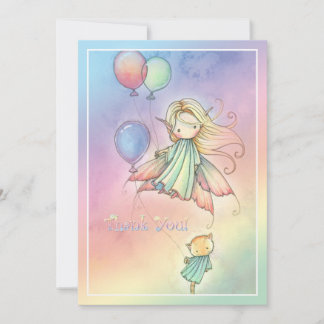 Fairy and Kitty Set of  Birthday Thank You Notes
