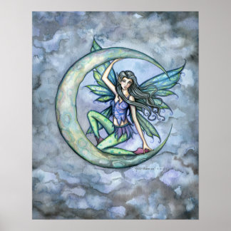 Fairy and Moon Fantasy Art Poster