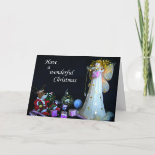 Fairy and Reindeer, Happy Christmas Card, Holiday Card