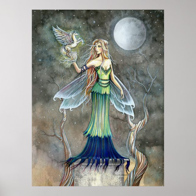 Fairy and Tiny Pegasus Poster by Molly Harrison (Front)