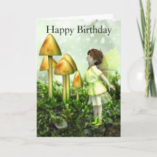Fairy and Toadstools Birthday Card