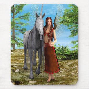 Fairy and Unicorn Mouse Pad