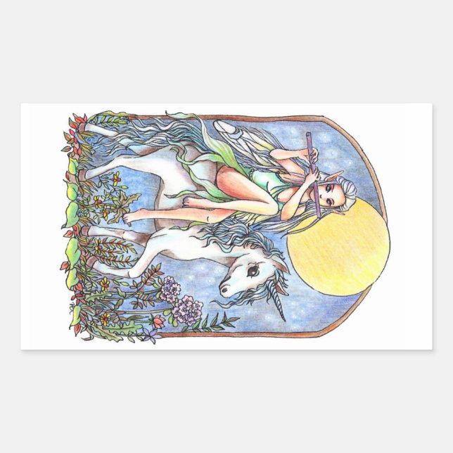 Fairy and Unicorn Sticker (Front)