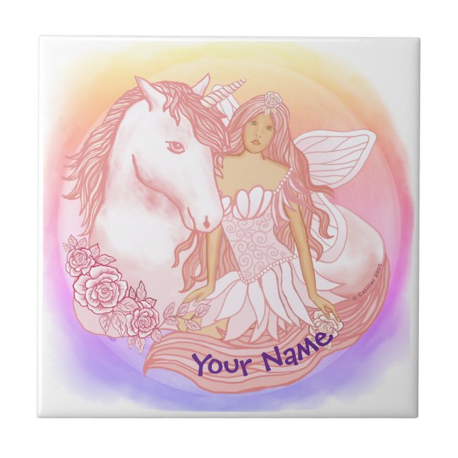 Fairy and Unicorn  Tile (Front)