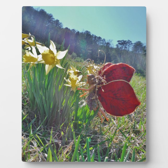 Fairy and yellow flowers plaque (Front)