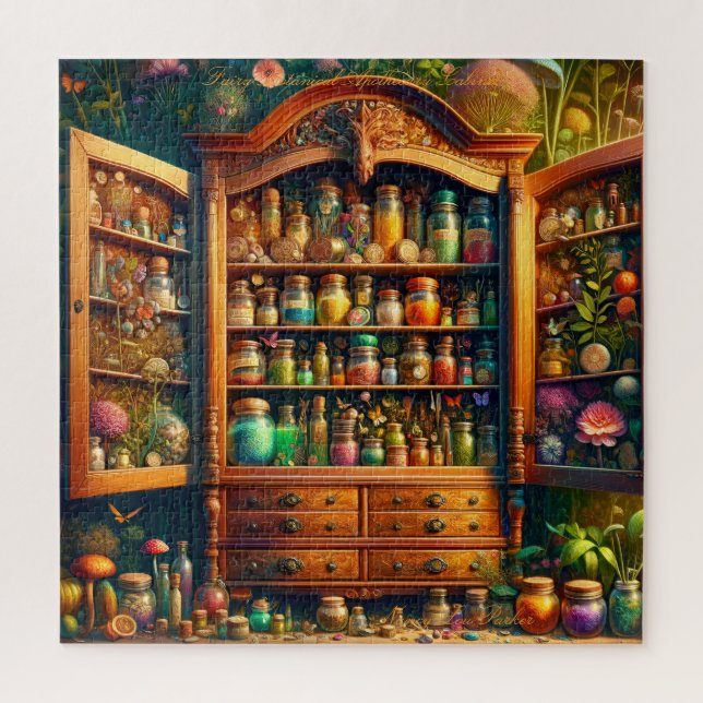Fairy Apothecary Cabinet Magical Herbarium Shelf Jigsaw Puzzle (Vertical)