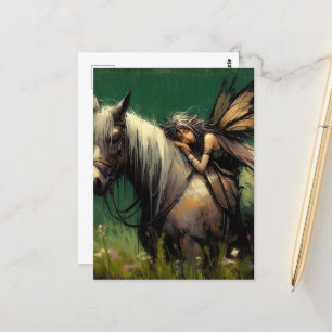 Fairy Asleep on a Horse Postcard