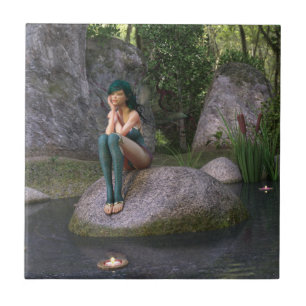 Fairy at the Enchanted Pond Tile