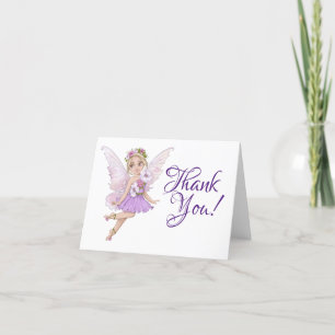 Fairy Baby Shower Watercolor Thank You   Card