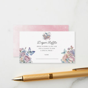 Fairy Baby Stroller Diaper Raffle Ticket Enclosure Card