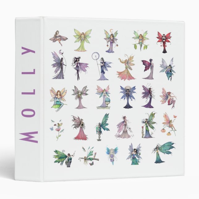 Fairy Binder with Many Fairies Custom Name (Front/Spine)