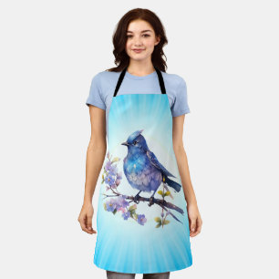 Fairy Bird Flowers watercolor Clipart-73611 Apron