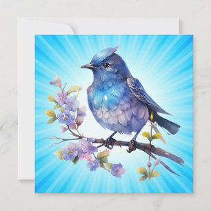 Fairy Bird Flowers watercolor Clipart-73611 Invitation