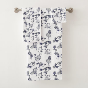 Fairy birds bath towel set