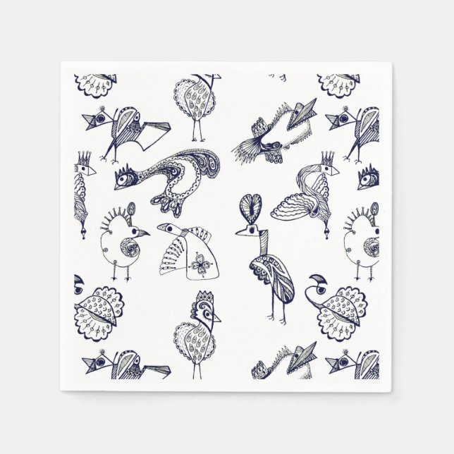 Fairy birds coffee mug napkin (Front)