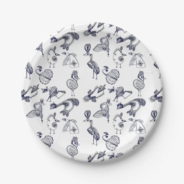 Fairy birds coffee mug paper plate (Front)