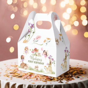 Fairy Birthday 1st Enchanted Forest Girl Floral Favor Box