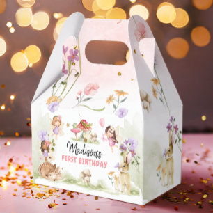 Fairy Birthday 1st Enchanted Forest Girl Floral Favor Box