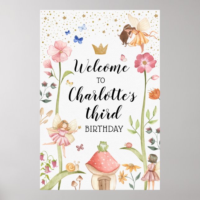 Fairy Birthday Backdrop Poster (Front)