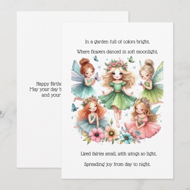 Fairy Birthday Card (Front/Back)