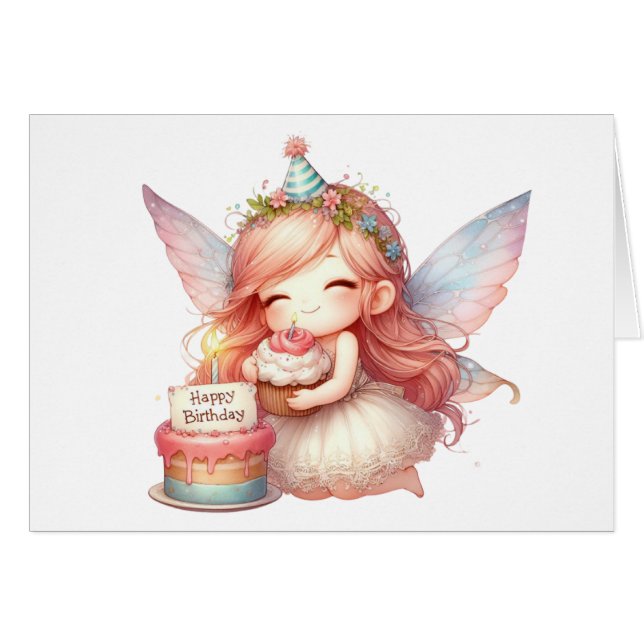 Fairy Birthday Card (Front Horizontal)
