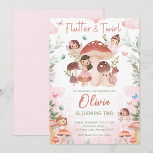Fairy Birthday, Enchanted Whimsical Garden Forest  Invitation