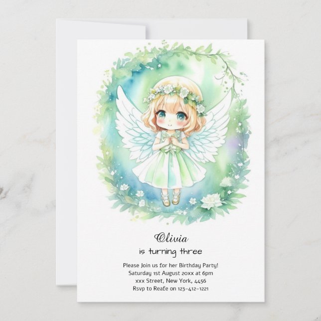 Fairy Birthday Invitation (Front)