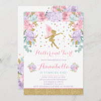 Fairy Birthday Invitation Whimsical Magie Party