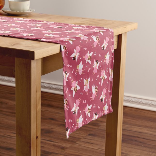 Fairy Birthday Party Cloth Table Runner (In Situ)