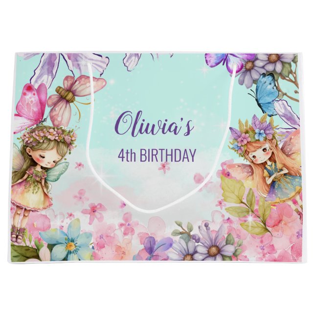 Fairy Birthday  Princess Fairy Birthday Gift Bag (Front)