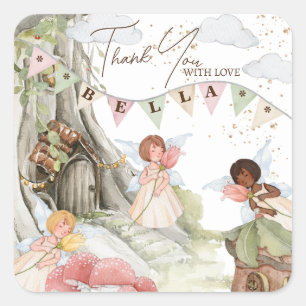 Fairy Birthday Square Sticker