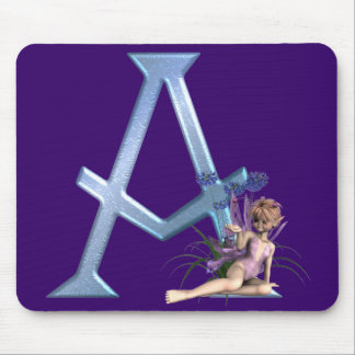 Fairy Blue Monogram A Mouse Pad