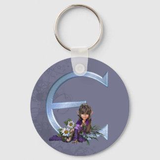 Fairy Blue Monogram E Keychain
