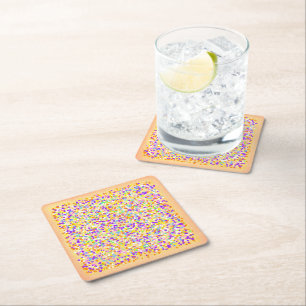 Fairy Bread   Square Paper Coaster