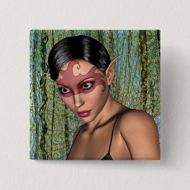 Fairy Butterfly 2 Inch Square Button (Front)