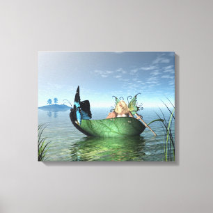 Fairy Butterfly Boat Canvas Print